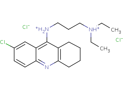 N-(2-氯-5,6,7,8-四氫吖啶-9-基)-N,N-二乙基-丙烷-1,3-二胺結(jié)構(gòu)式,5393-97-5結(jié)構(gòu)式