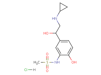 N-[5-[2-(環(huán)丙基氨基)-1-羥基-乙基]-2-羥基-苯基]甲烷磺酰胺結(jié)構(gòu)式,58497-87-3結(jié)構(gòu)式