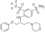 4-[[(1R)-3-(4-嗎啉)-1-[(苯基硫代)甲基]丙基]氨基]-3-[(三氟甲基)磺?；鵠苯磺酰胺結(jié)構(gòu)式_1027345-12-5結(jié)構(gòu)式