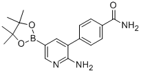 4-[2-氨基-5-(4,4,5,5-四甲基-1,3,2-二噁硼烷-2-基)-3-吡啶]-苯甲酰胺結(jié)構(gòu)式_1069126-82-4結(jié)構(gòu)式
