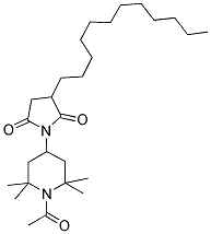 N-(1-乙?；?2,2,6,6-四甲基-4-哌啶基)-2-十二基琥珀酰亞胺結(jié)構(gòu)式_106917-31-1結(jié)構(gòu)式