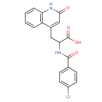 (R)-2-[(4-氯苯甲?；?氨基]-3-(1,2-二氫-2-氧代-4-喹啉基)丙酸結(jié)構(gòu)式_111911-90-1結(jié)構(gòu)式