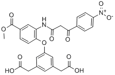 3-[2-(4-硝基苯甲?；?乙酰氨基]-4-[3,5-二羧基甲基)-苯氧基]-苯甲酸甲酯結(jié)構(gòu)式_116933-03-0結(jié)構(gòu)式