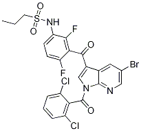 N-[3-[[5-溴-1-(2,6-二氯苯甲?；?-1H-吡咯并[2,3-b]吡啶-3-基]羰基]-2,4-二氟苯基]-1-丙烷磺酰胺結構式_1262985-24-9結構式