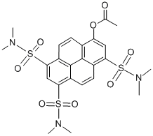 8-乙酰氧基-n,n,n,n,N,N-六甲基芘-1,3,6-三磺酰胺結(jié)構(gòu)式_127044-62-6結(jié)構(gòu)式