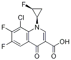 8-氯-6,7-二氟-1-[(1r,2s)-2-氟環(huán)丙基]-1,4-二氫-4-氧代-3-喹啉羧酸結構式_127199-27-3結構式
