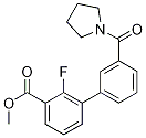 2-氟-3-(吡咯烷-1-羰基)-[1,1-聯(lián)苯]-3-羧酸甲酯結構式_1381944-51-9結構式