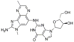 N-(2-氨基-3,8-二甲基咪唑并[4,5-f]喹喔啉-5-基)2’-脫氧鳥苷結(jié)構(gòu)式_142038-30-0結(jié)構(gòu)式