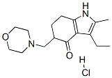 Indol-4(5H)-one, 3-ethyl-6,7-dihydro-2-methyl-5-(morpholinomethyl)-, monohydrochlorideStructure,15622-65-8Structure Indol-4(5H)-one, 3-ethyl-6,7-dihydro-2-methyl-5-(morpholinomethyl)-, monohydrochloride Structure,15622-65-8Structure