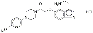 4-(4-(2-(3-(2-氨基乙基)-1H-吲哚-5-基氧基)乙?；?哌嗪-1-基)苯甲腈鹽酸鹽結構式_170911-68-9結構式