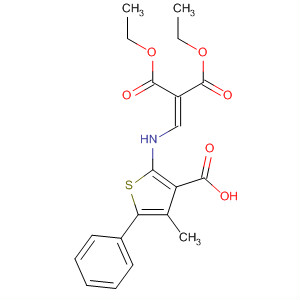 N-[3-羧基-4-甲基-5-苯基-2-噻吩]氨基亞甲基丙二酸乙酯結(jié)構(gòu)式_174072-77-6結(jié)構(gòu)式