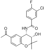 N-((3s,4s)-6-乙?；?3-羥基-2,2-二甲基苯并二氫吡喃-4-基)-3-氯-4-氟苯甲酰胺結(jié)構(gòu)式_175013-84-0結(jié)構(gòu)式