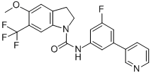 N-[3-氟-5-(3-吡啶)苯基]-2,3-二氫-5-甲氧基-6-(三氟甲基)-1H-吲哚-1-羧酰胺結(jié)構(gòu)式_181629-93-6結(jié)構(gòu)式