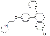 1-[2-[4-(3,4-Dihydro-6-methoxy-2-phenyl-1-naphthalenyl)phenoxy]ethyl]pyrrolidine; Nafoxidine Structure,1845-11-0Structure