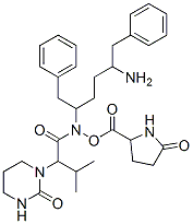 N-(4-Amino-1-benzyl-3-hydroxy-5-phenyl-pentyl)-3-methyl-2-(2-oxo-tetrahydro-pyrimidin-1-yl)-butyramide 5-oxopyrrolidine-2-carboxylic acidStructure,192726-06-0Structure N-(4-Amino-1-benzyl-3-hydroxy-5-phenyl-pentyl)-3-methyl-2-(2-oxo-tetrahydro-pyrimidin-1-yl)-butyramide 5-oxopyrrolidine-2-carboxylic acid Structure,192726-06-0Structure