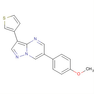 6-(4-甲氧基苯基)-3-(3-噻吩)-吡唑并[1,5-a]嘧啶結(jié)構(gòu)式_216661-57-3結(jié)構(gòu)式