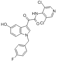 N-(3,5-二氯吡啶-4-基)-2-[1-(4-氟芐基)-5-羥基-1H-吲哚-3-基]-2-氧代-乙酰胺結(jié)構(gòu)式_257892-33-4結(jié)構(gòu)式