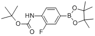 2-氟-4-(4,4,5,5-四甲基-1,3,2-二噁硼烷-2-基)苯基氨基甲酸叔丁酯結(jié)構(gòu)式_262444-42-8結(jié)構(gòu)式