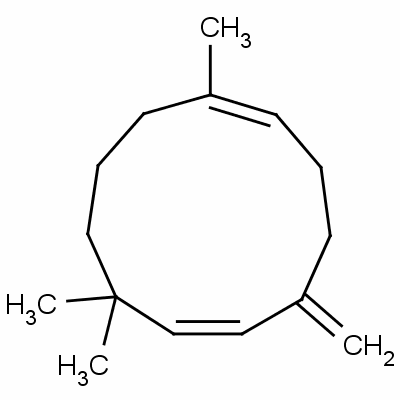 (1E,6E)-1,8,8-三甲基-5-亞甲基-1,6-環(huán)十一碳二烯結(jié)構(gòu)式_26259-79-0結(jié)構(gòu)式