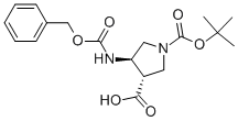 (3R,4s)-1-boc-4-cbz-氨基-3-吡咯烷羧酸結(jié)構(gòu)式_267230-43-3結(jié)構(gòu)式