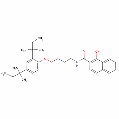 1-羥基-N-[4-(2,4-二叔戊基苯氧基)丁基]-2-萘酰胺結(jié)構(gòu)式_32180-75-9結(jié)構(gòu)式