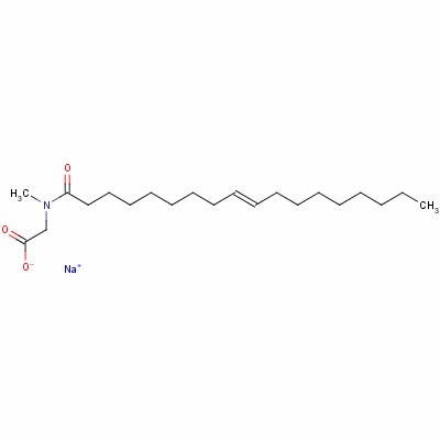 n-甲基-n-(1-氧代-9-十八烷基)-甘氨酸鈉結構式_3624-77-9結構式