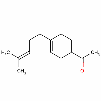 1-[4-(4-甲基-3-戊烯基)-3-環(huán)己烯-1-基]-1-乙酮結(jié)構(gòu)式_38758-04-2結(jié)構(gòu)式