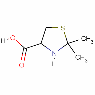 (R)-2,2-二甲基 4-噻唑烷羧酸鹽酸鹽結(jié)構(gòu)式_38984-68-8結(jié)構(gòu)式