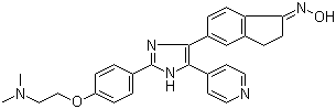 5-[2-[4-[2-(Dimethylamino)ethoxy]phenyl]-5-(4-pyridinyl)-1H-imidazol-4-yl]-2,3-dihydro-1H-inden-1-one oxime Structure,405554-55-4Structure