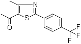 1-(4-甲基-2-(4-(三氟甲基)苯基)噻唑-5-基)乙酮結(jié)構(gòu)式_447406-53-3結(jié)構(gòu)式