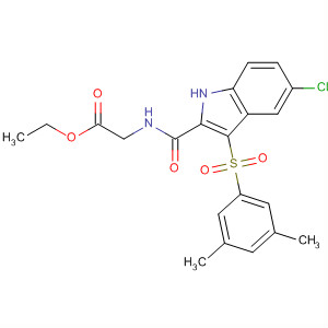 2-[n-[5-氯-3-[(3,5-二甲基苯基)磺?；鵠-1H-吲哚-2-羧酰胺]]乙酸乙酯結(jié)構(gòu)式_473257-55-5結(jié)構(gòu)式