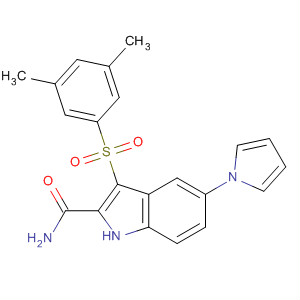 5-(1H-吡咯-1-基)-3-(3,5-二甲基苯基磺?；?-吲哚-2-羧基酰胺結(jié)構(gòu)式_473258-17-2結(jié)構(gòu)式