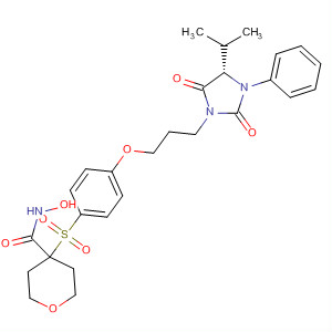 四氫-N-羥基-4-[[4-[3-[(4S)-4-(1-甲基乙基)-2,5-二氧代-3-苯基 -1-咪唑啉基]丙氧基]苯基]磺?；鵠-2H-吡喃-4-羧酰胺結(jié)構(gòu)式_476185-21-4結(jié)構(gòu)式