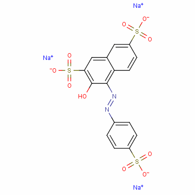 3-羥基-4-[(4-磺苯基)偶氮]-2,7-萘磺酸二鈉結(jié)構(gòu)式_50880-65-4結(jié)構(gòu)式