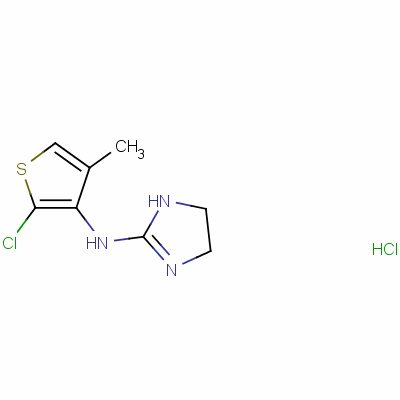 N-(2-氯-4-甲基-3-噻吩)-4,5-二氫-1H-咪唑-2-胺鹽酸鹽結(jié)構(gòu)式_51274-83-0結(jié)構(gòu)式