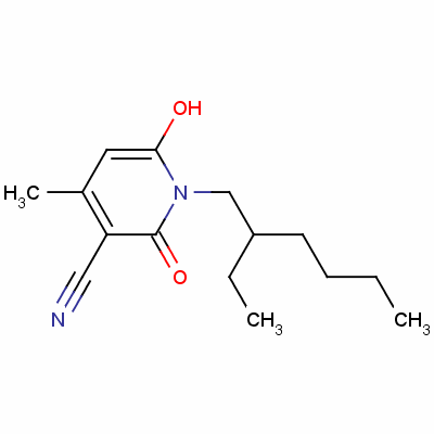 1-(2-乙基己基)-6-羥基-4-甲基-2-氧代-1,2-二氫吡啶-3-甲腈結(jié)構(gòu)式_51418-88-3結(jié)構(gòu)式