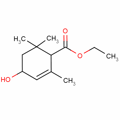 4-羥基-2,6,6-三甲基-2-環(huán)己烯-1-羧酸乙酯結(jié)構(gòu)式_51769-11-0結(jié)構(gòu)式