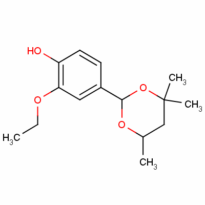 2-乙氧基-4-(4,4,6-三甲基-1,3-二噁烷-2-基)苯酚結(jié)構(gòu)式_52514-67-7結(jié)構(gòu)式