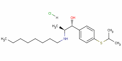 (R*,s*)-4-[異丙基硫代]-alpha-[1-(辛基氨基)乙基]芐醇鹽酸鹽結(jié)構(gòu)式_54767-71-4結(jié)構(gòu)式
