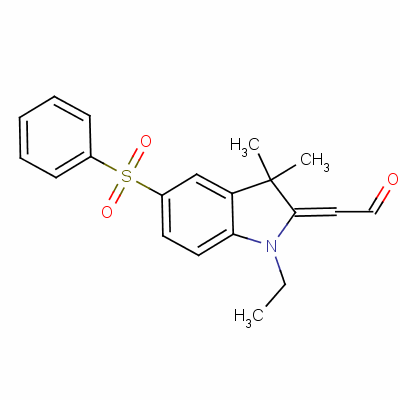 [1-乙基-1,3-二氫-3,3-二甲基-5-(苯基磺?；?-2H-吲哚-2-基]乙醛結(jié)構(gòu)式_55203-66-2結(jié)構(gòu)式