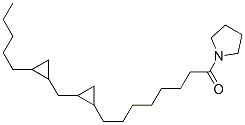 1-[8-[2-[(2-戊基環(huán)丙基)甲基]環(huán)丙基]辛酰基]吡咯烷結構式_56600-06-7結構式