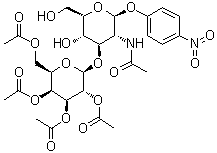 4-硝基苯基-2-乙酰氨基-3-O-(2-乙酰氨基-3，4，6-三-O-乙?；?2-脫氧-β-D-吡喃半乳糖苷)-2-脫氧-α-D-半乳糖苷結(jié)構(gòu)式_57467-12-6結(jié)構(gòu)式