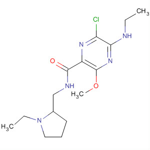 N-[(1-乙基吡咯烷-2-基)甲基]-6-氯-5-(乙基氨基)-3-甲氧基吡嗪-2-羧酰胺結(jié)構(gòu)式_57796-25-5結(jié)構(gòu)式