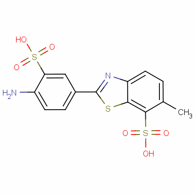 2-(4-氨基-3-磺酰苯基)-6-甲基苯并噻唑-7-磺酸結(jié)構(gòu)式_5855-98-1結(jié)構(gòu)式