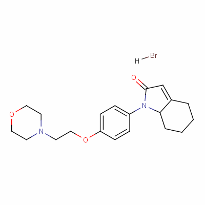 1,4,5,6,7,7a-六氫-1-[4-(2-嗎啉乙氧基)苯基]-2H-吲哚-2-酮?dú)滗逅峤Y(jié)構(gòu)式_59377-74-1結(jié)構(gòu)式
