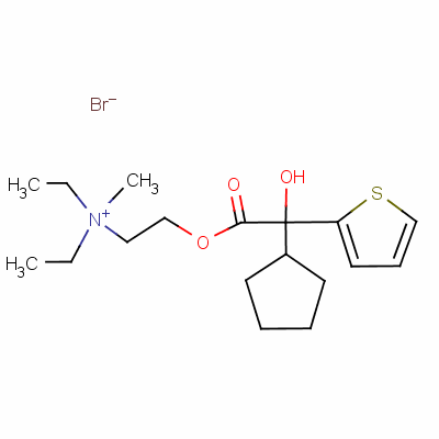 2-(Alpha-環(huán)戊基-alpha-2-噻吩羥基乙?；趸?乙基二乙基(甲基)溴化銨結(jié)構(gòu)式_60-44-6結(jié)構(gòu)式