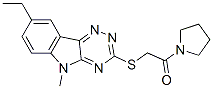 (9CI)-1-[[(8-乙基-5-甲基-5H-1,2,4-噻嗪并[5,6-b]吲哚-3-基)硫代]乙?；鵠-吡咯烷結(jié)構(gòu)式_603946-69-6結(jié)構(gòu)式