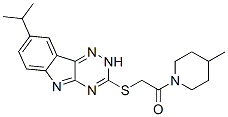 (9ci)-4-甲基-1-[[[8-(1-甲基乙基)-2H-1,2,4-噻嗪并[5,6-b]吲哚-3-基]硫代]乙?；鵠-哌啶結(jié)構(gòu)式_603947-29-1結(jié)構(gòu)式
