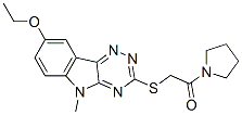 (9CI)-1-[[(8-乙氧基-5-甲基-5H-1,2,4-噻嗪并[5,6-b]吲哚-3-基)硫代]乙?；鵠-吡咯烷結(jié)構(gòu)式_603947-77-9結(jié)構(gòu)式