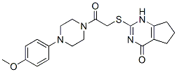 (9ci)-1-(4-甲氧基苯基)-4-[[(4,5,6,7-四氫-4-氧代-1H-環(huán)戊并嘧啶-2-基)硫代]乙酰基]-哌嗪結構式_604749-66-8結構式